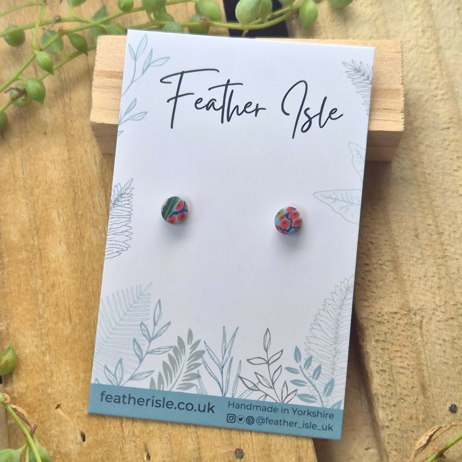 Rose Botanic Millefiori Mini Circle Studs