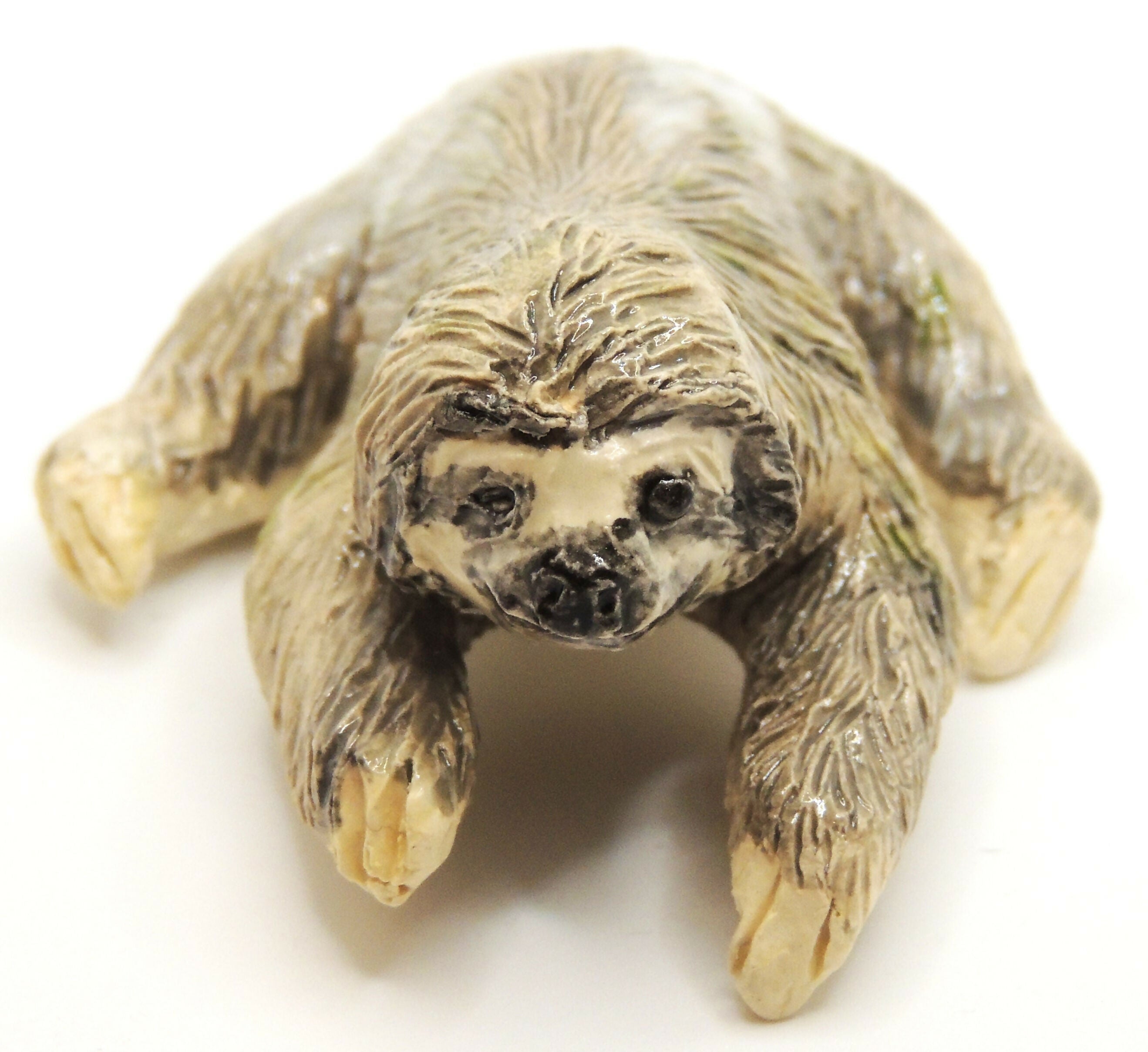 Ceramic 3 toed sloth sculpture