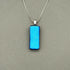 Light Blue Dichroic Fused Glass Pendant with Silver Plated Chain - Handmade by Jade Tapson Glass.