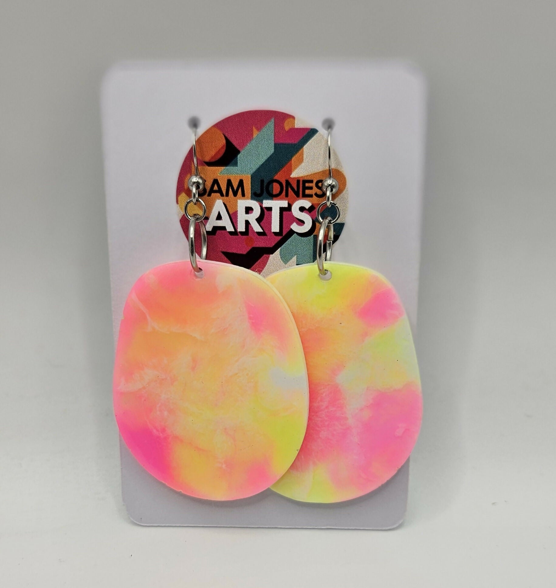 FUN, CONTEMPORARAY RESIN PEBBLE EARRINGS