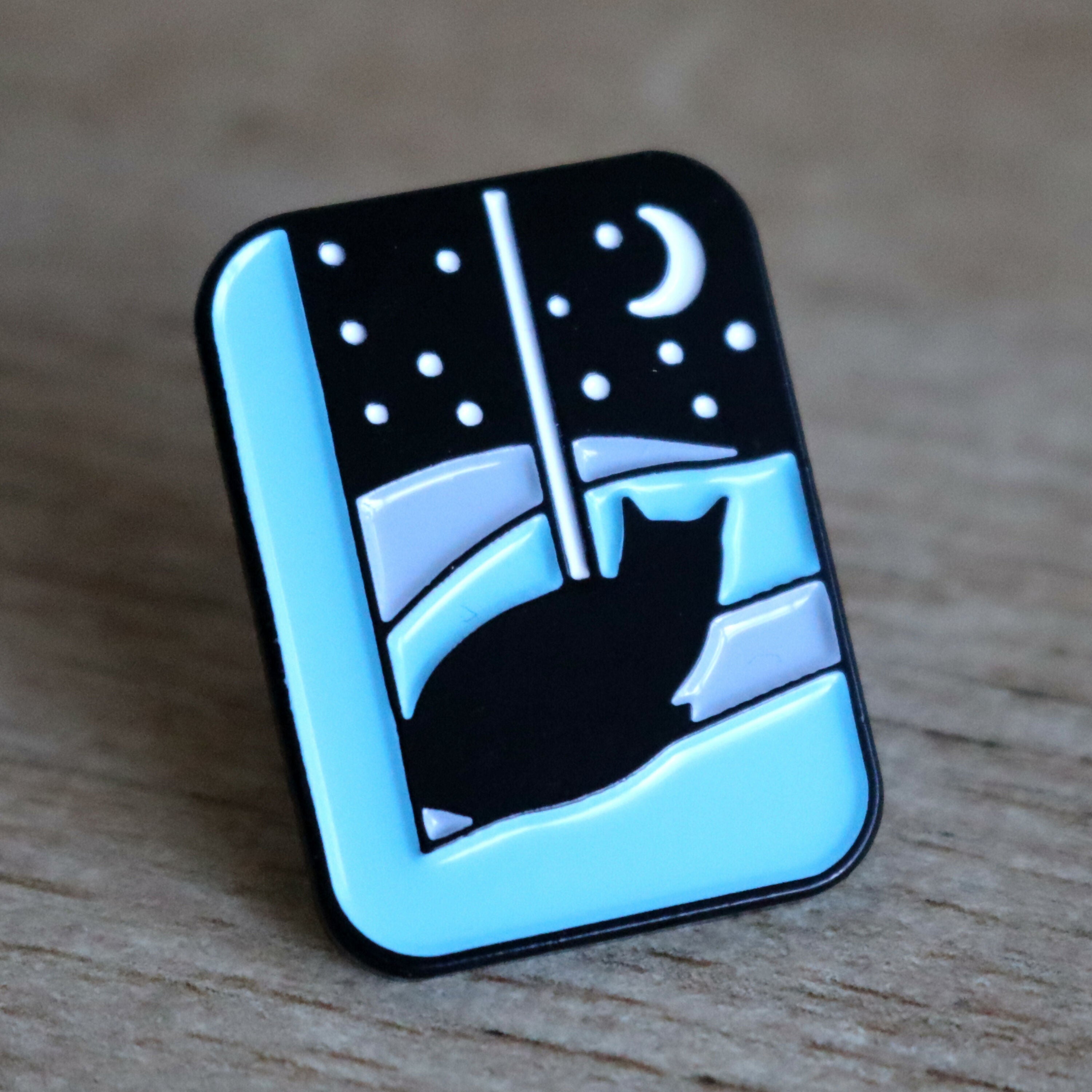 Cat Night Time, Pin Badge