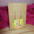 Light Green Confetti Detail Polymer Clay Earrings