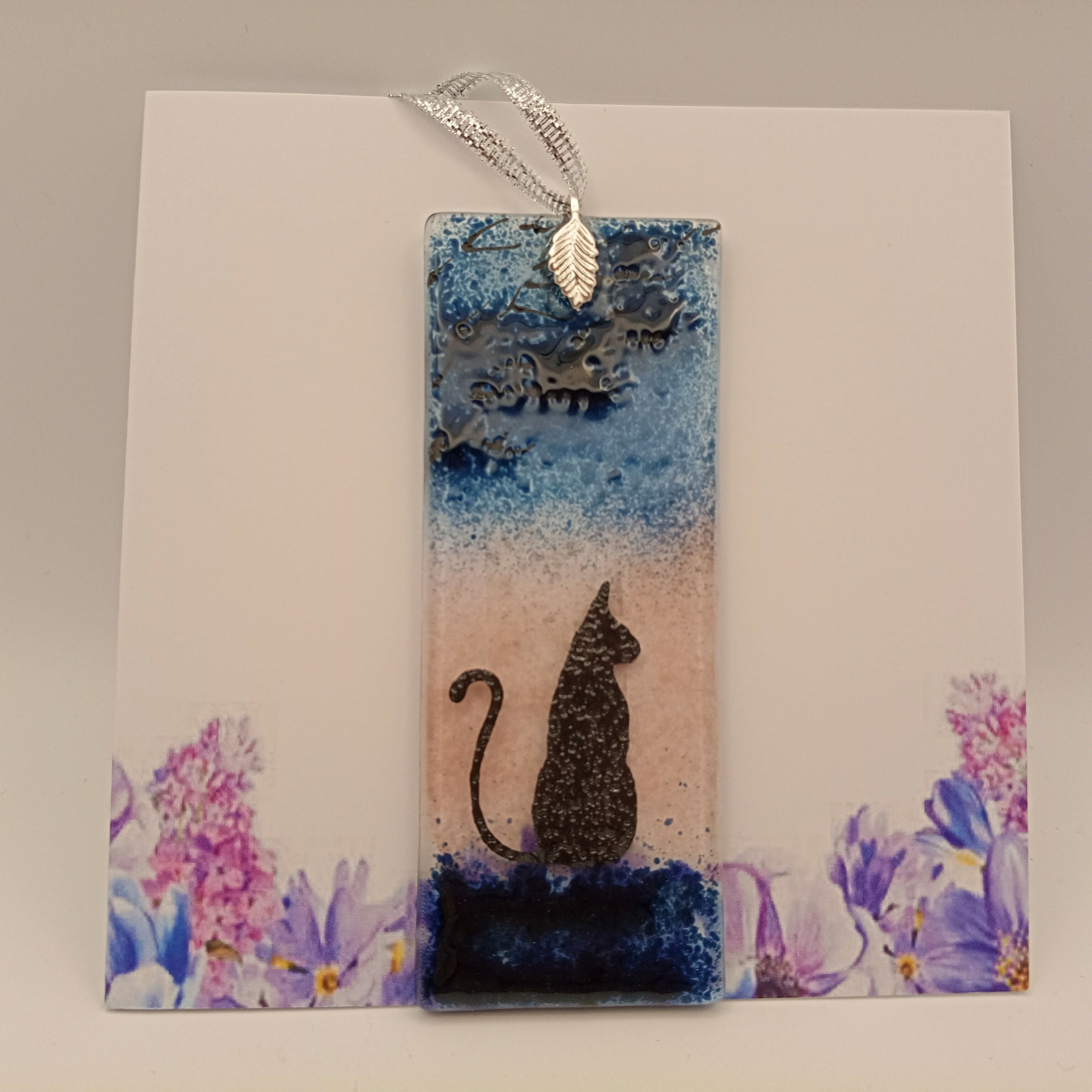 Fused Glass Cat Card