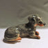 Ceramic silver dapple dachshund sculpture