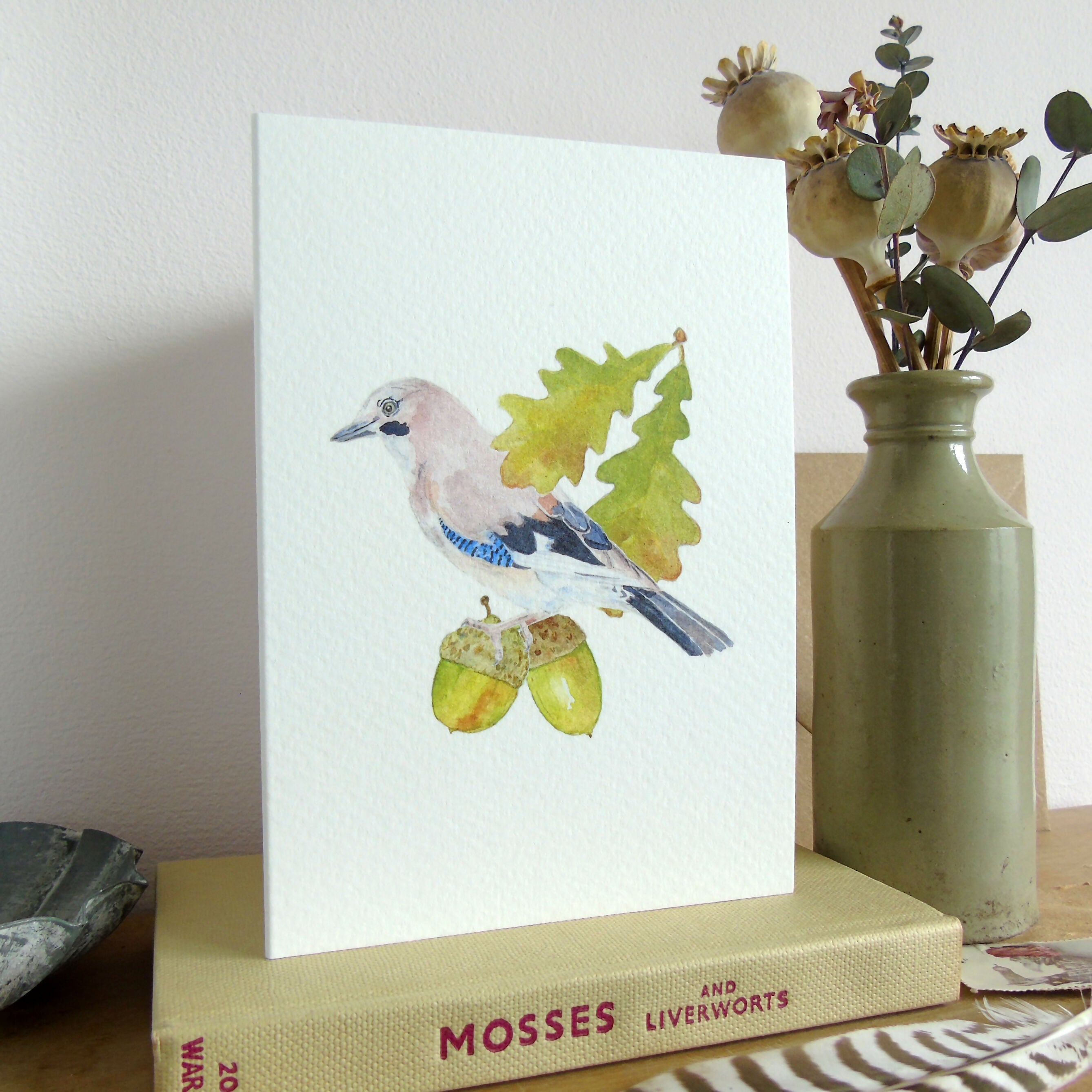 Jay and Acorn Greetings Card