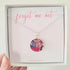 Forget Me Not Floral Pink Circle Necklace Silver Plated