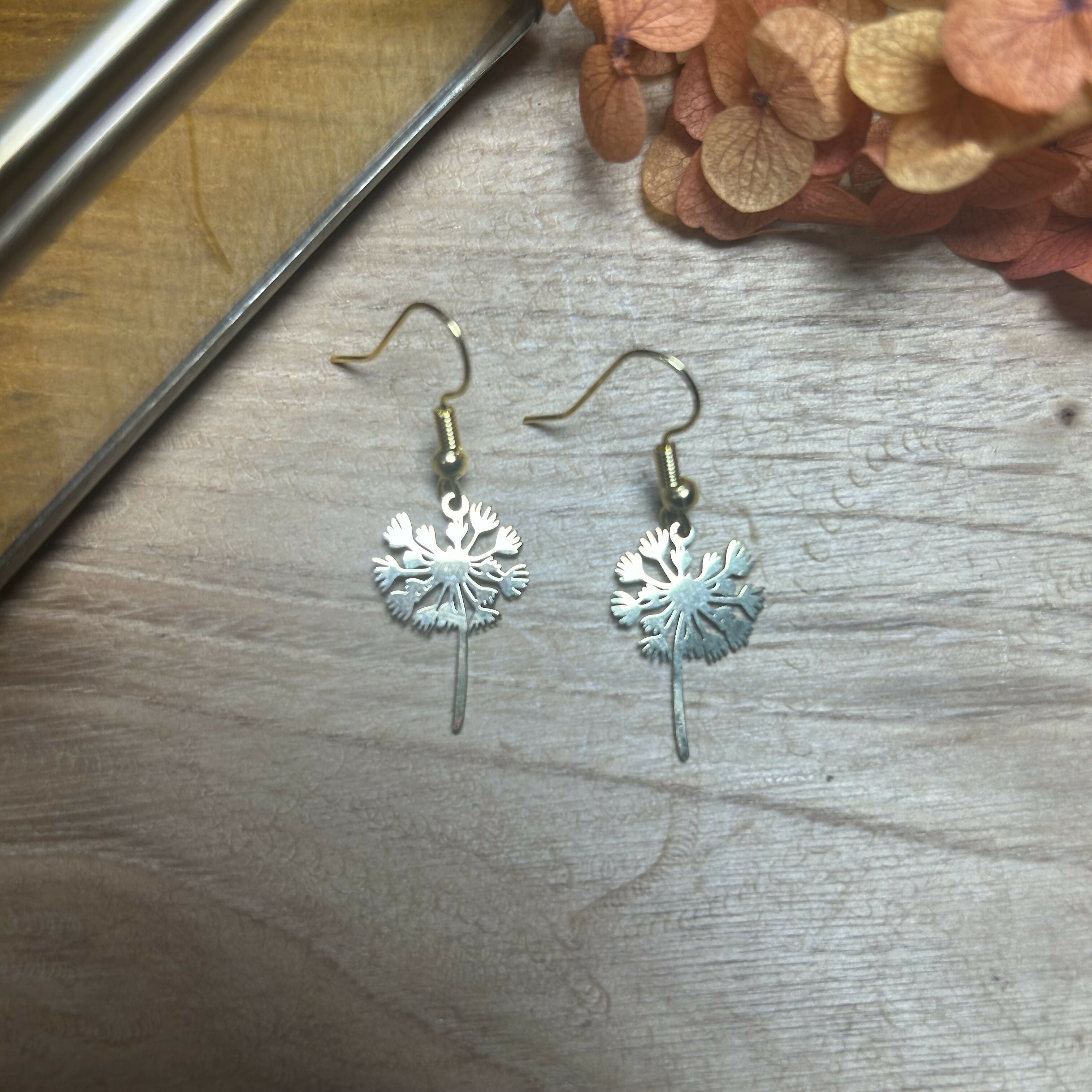 Lovely Gold Plated Dandelion Earrings