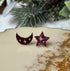 GOLD ENGRAVED MOON AND STAR STUDS