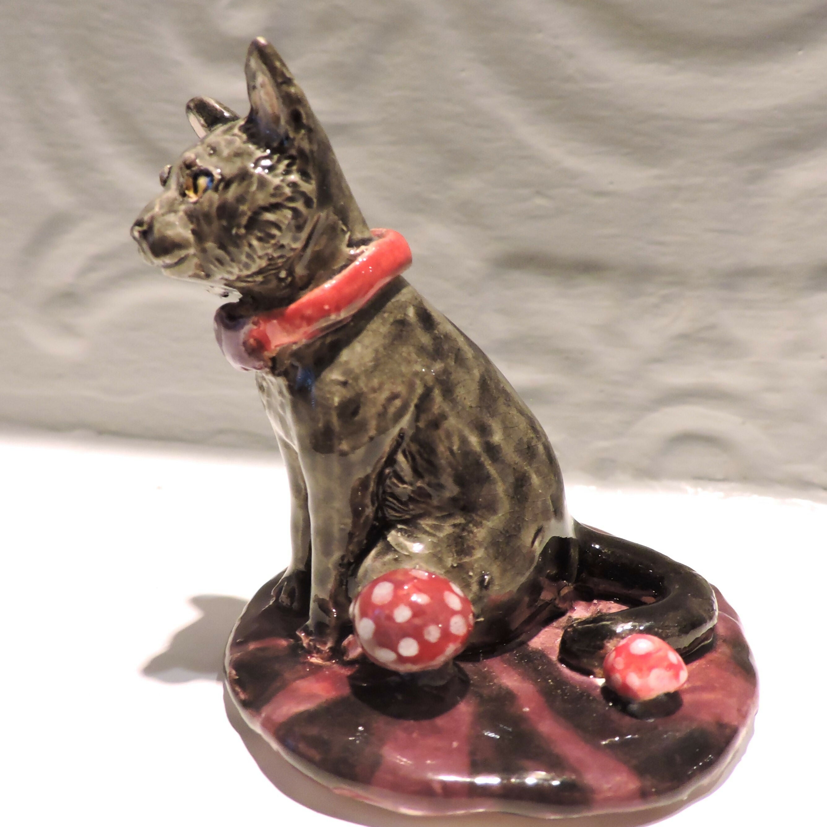 Ceramic Witches cat sculpture