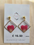 Stainless Steel Real Rose Petal Dangle Earrings