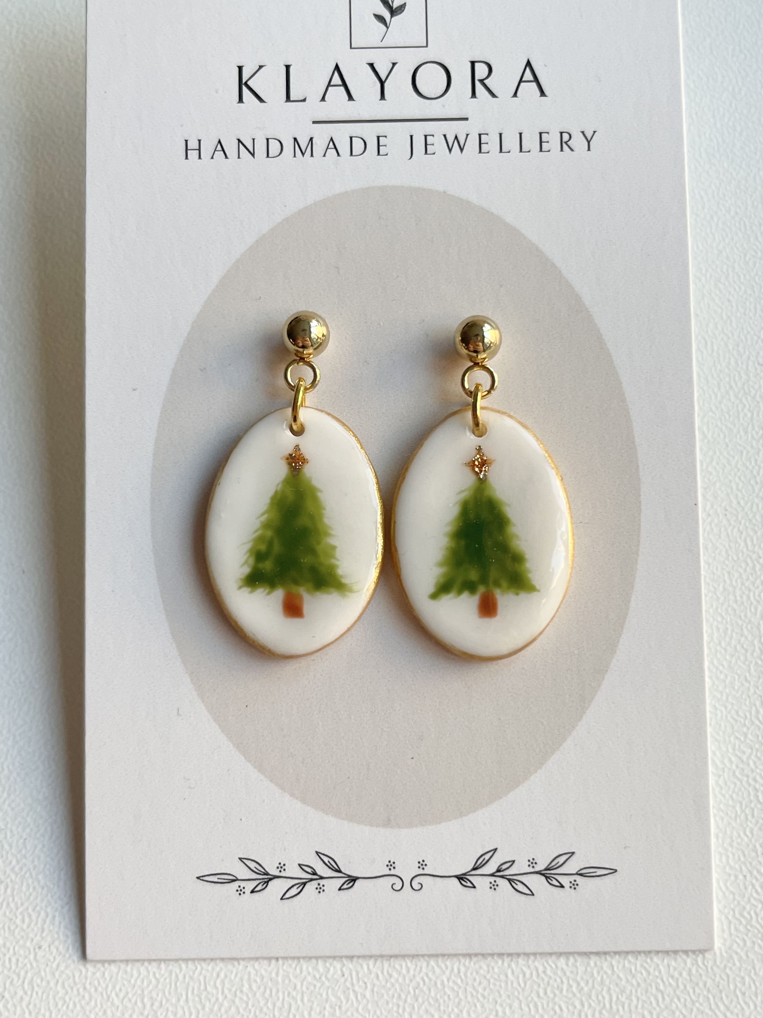 Polymer Clay Earrings With Gold Plated Fastenings