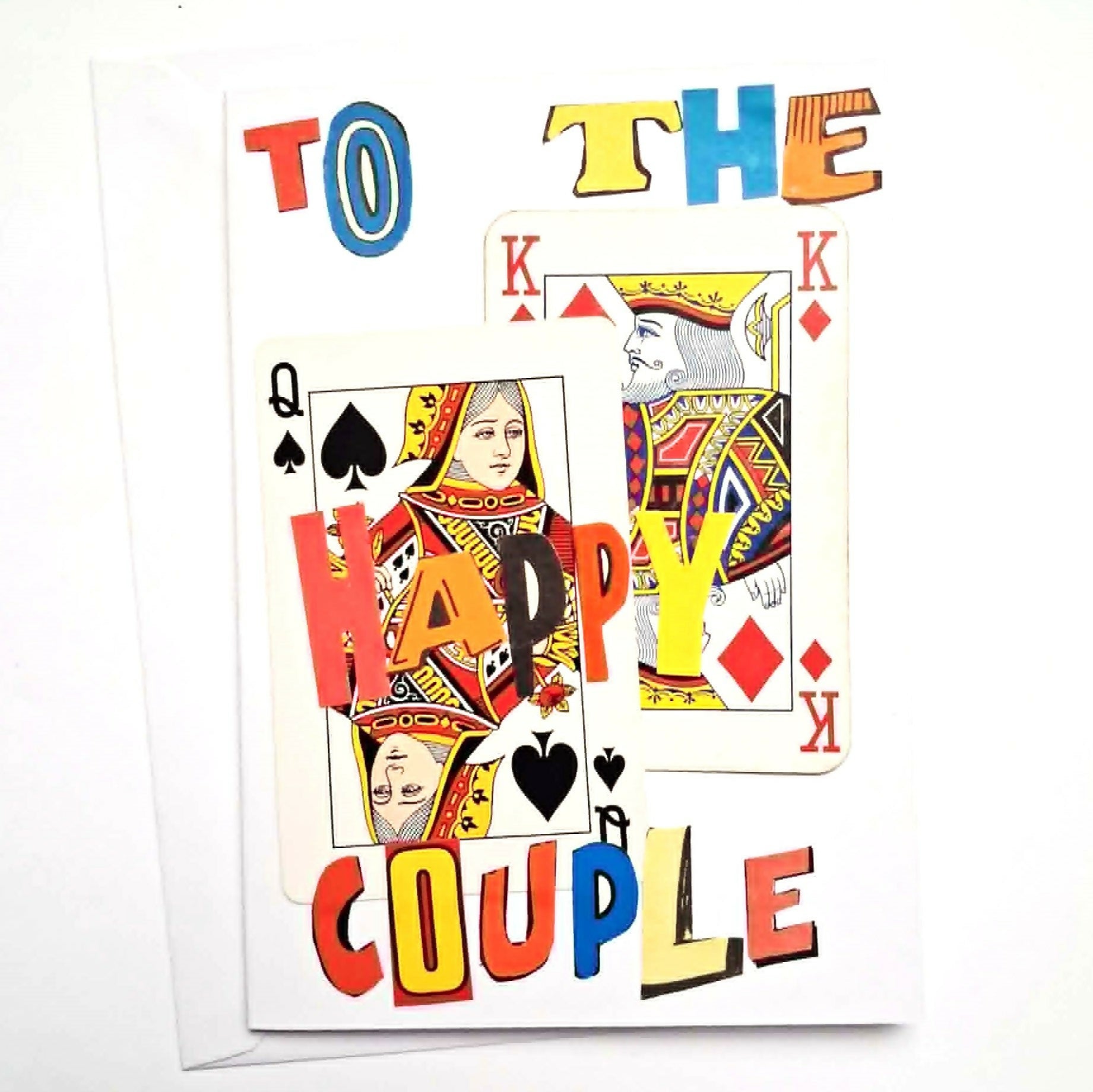 King and Queen Upcycled Wedding Card