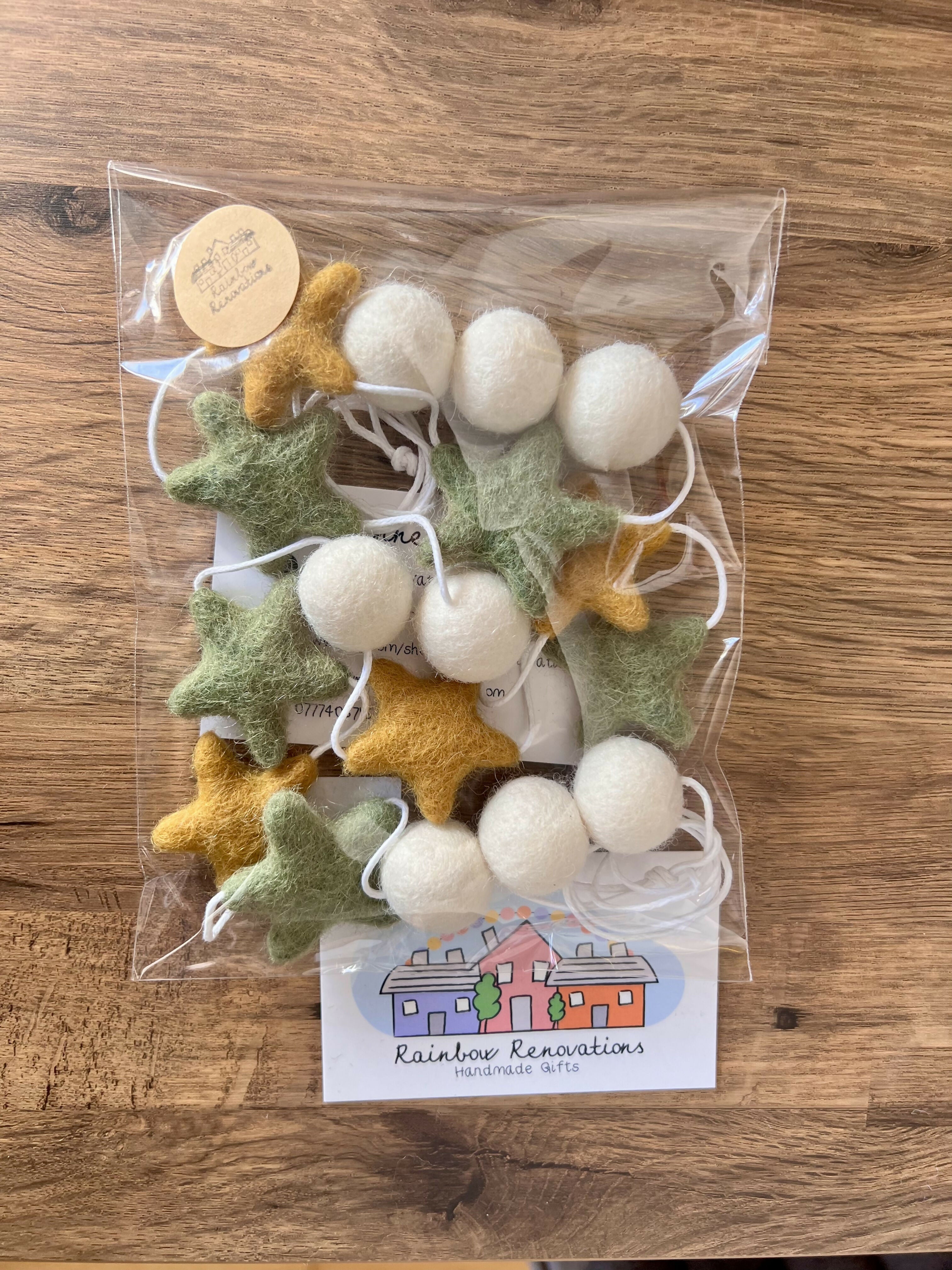 Felted Star Garland