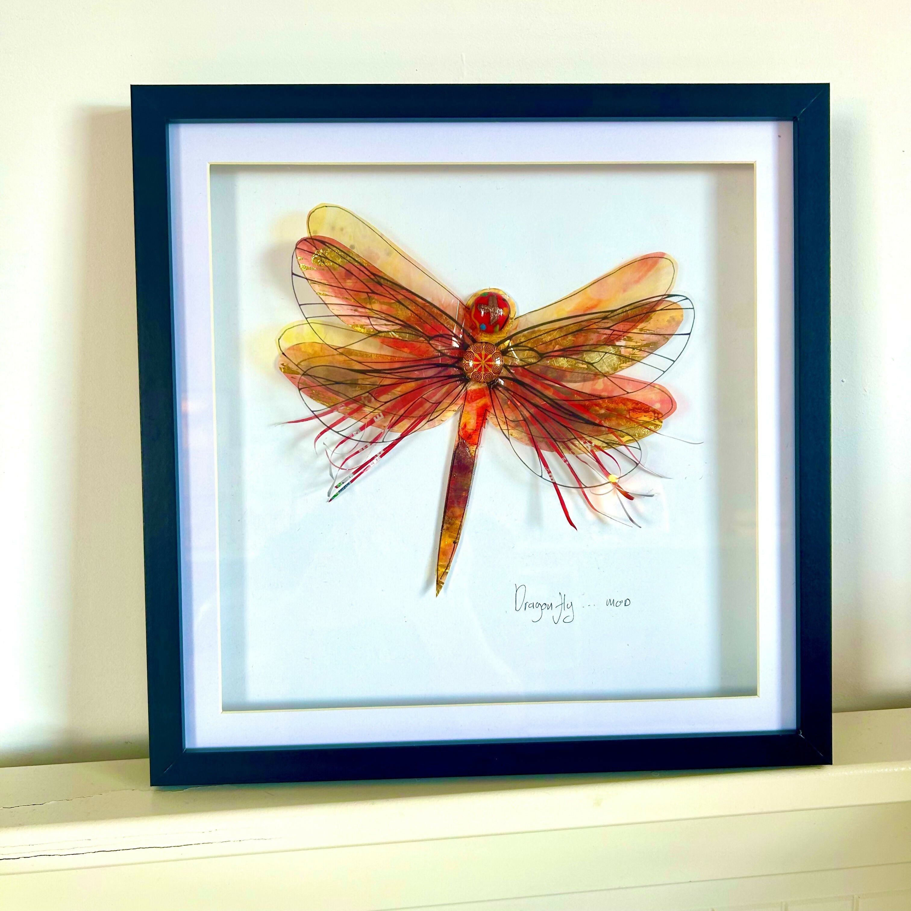 Dragonfly Mixed Media Framed Artwork
