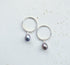 Sterling Silver & Freshwater Pearl Drop Hoop Earrings