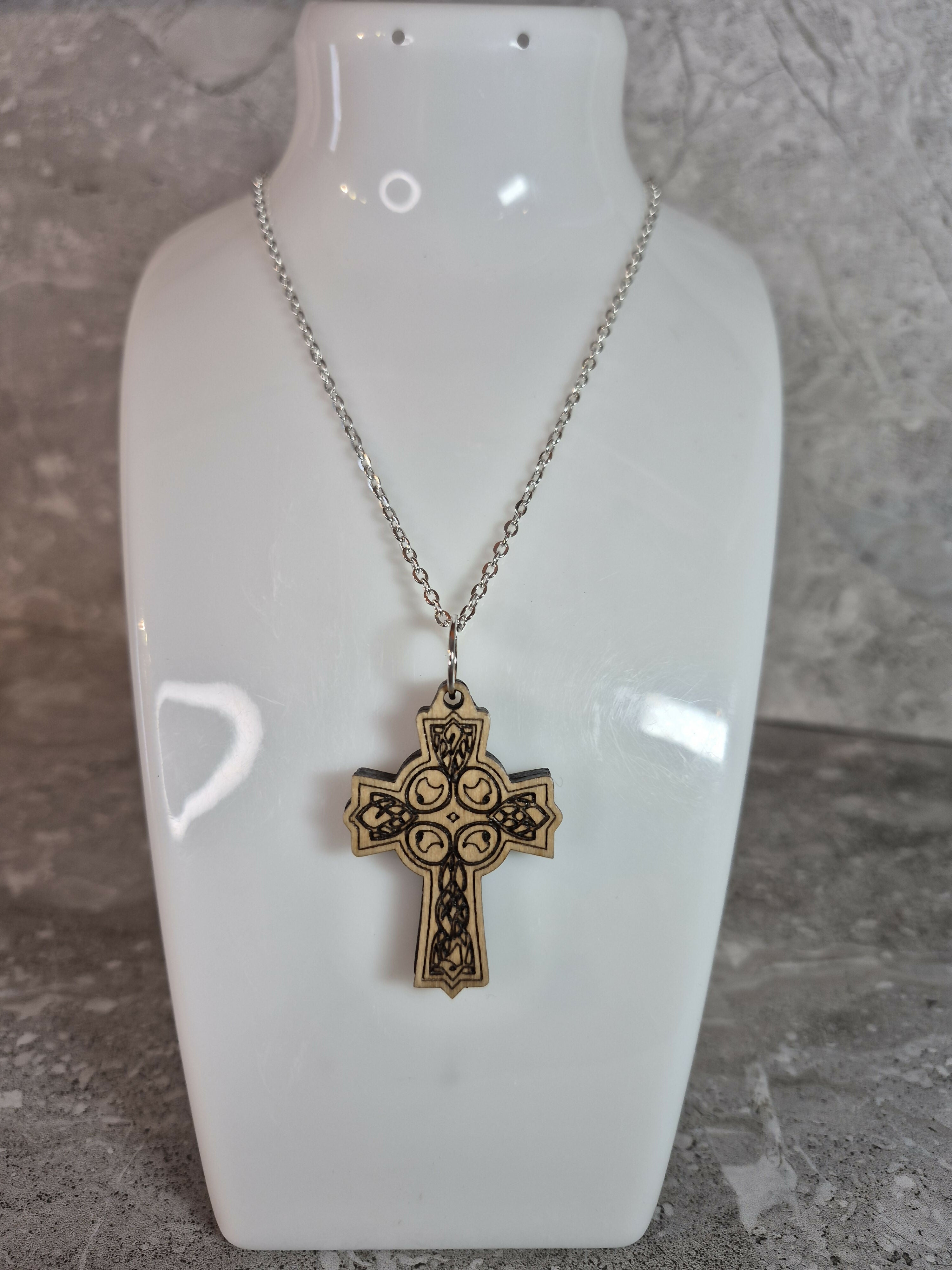 Handcrafted and Engraved Celtic Cross Pendant