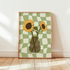 Sunflower Vase Print in Green
