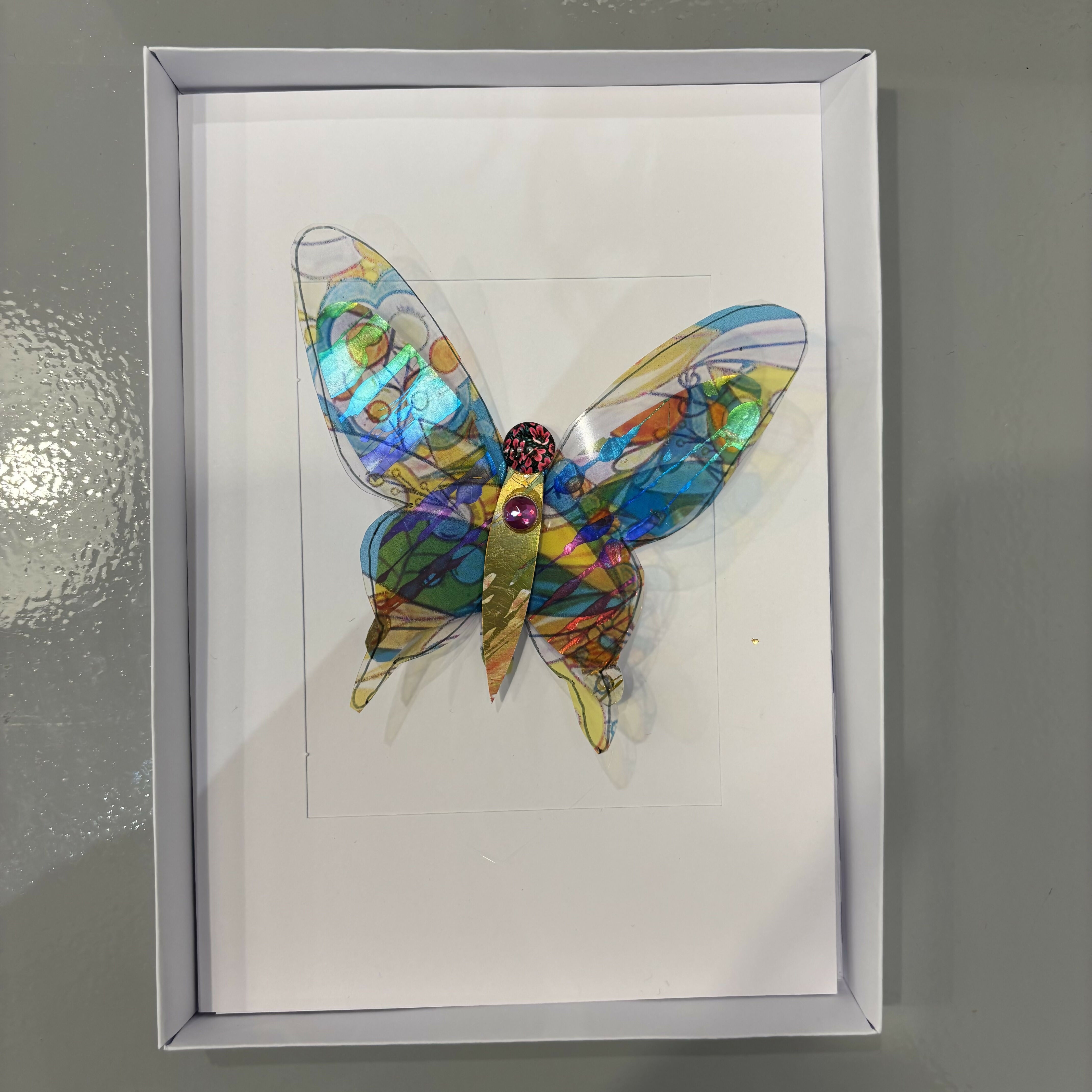 Boxed Butterfly Mixed Media Card