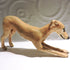 Ceramic Stretching whippet dog sculpture, fawn