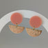 Peach Geometric Earrings in Gold or Silver