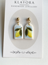 Polymer Clay Earrings With Gold Plated Fastenings