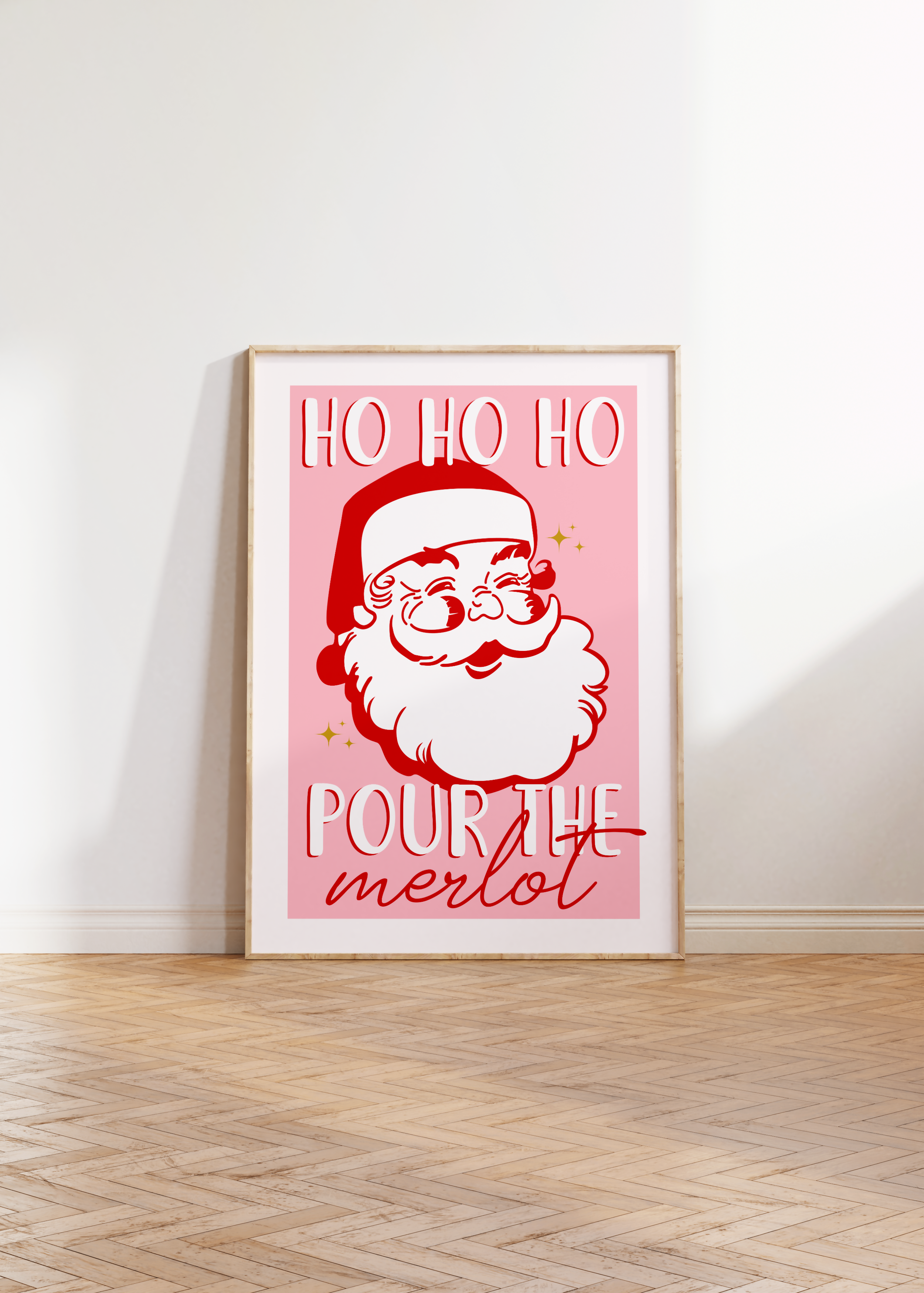 POUR THE MERLOT CHRISTMAS WALL ART PRINT