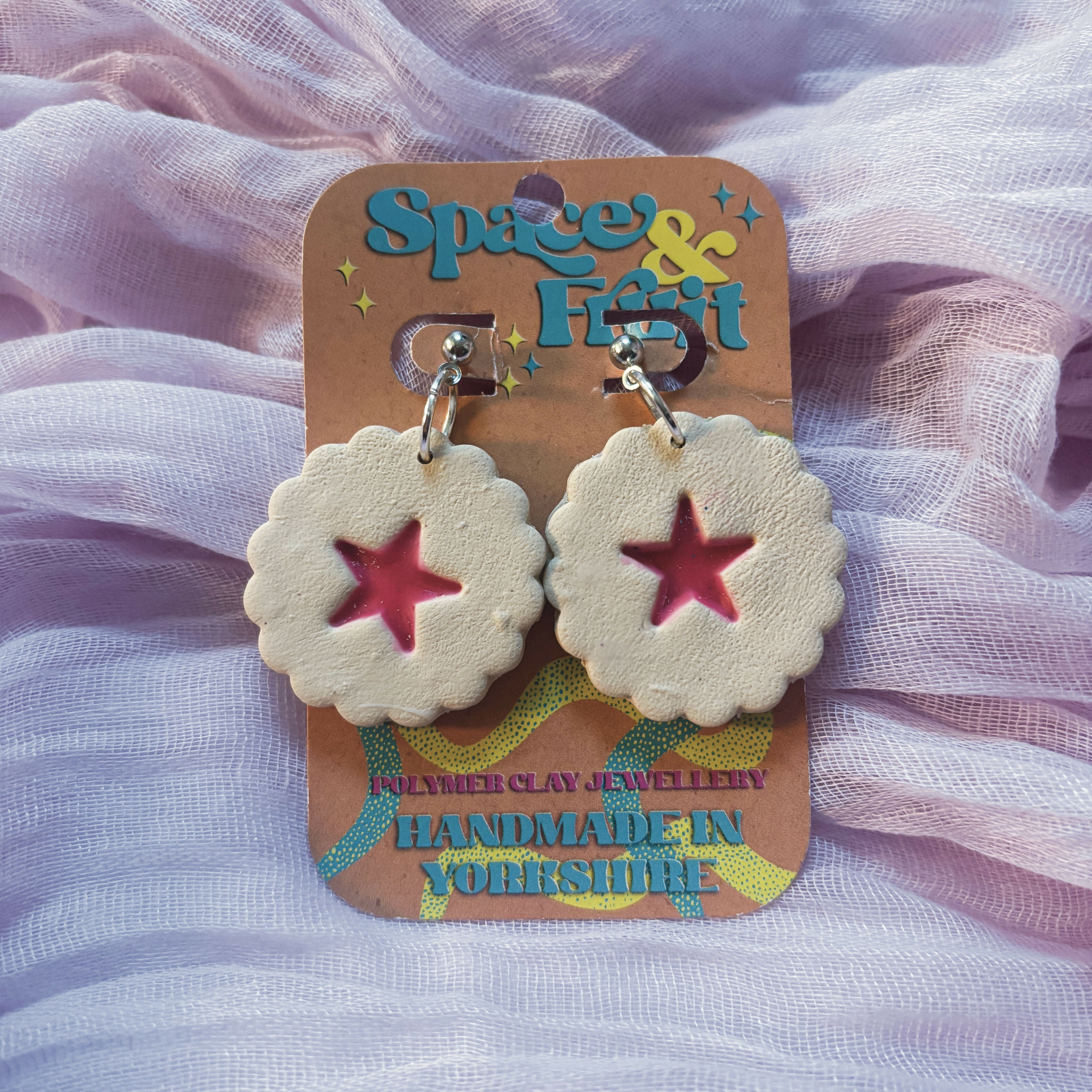 Star Biscuit Polymer Clay Earrings