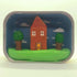 Clay House and Trees Diorama Tin
