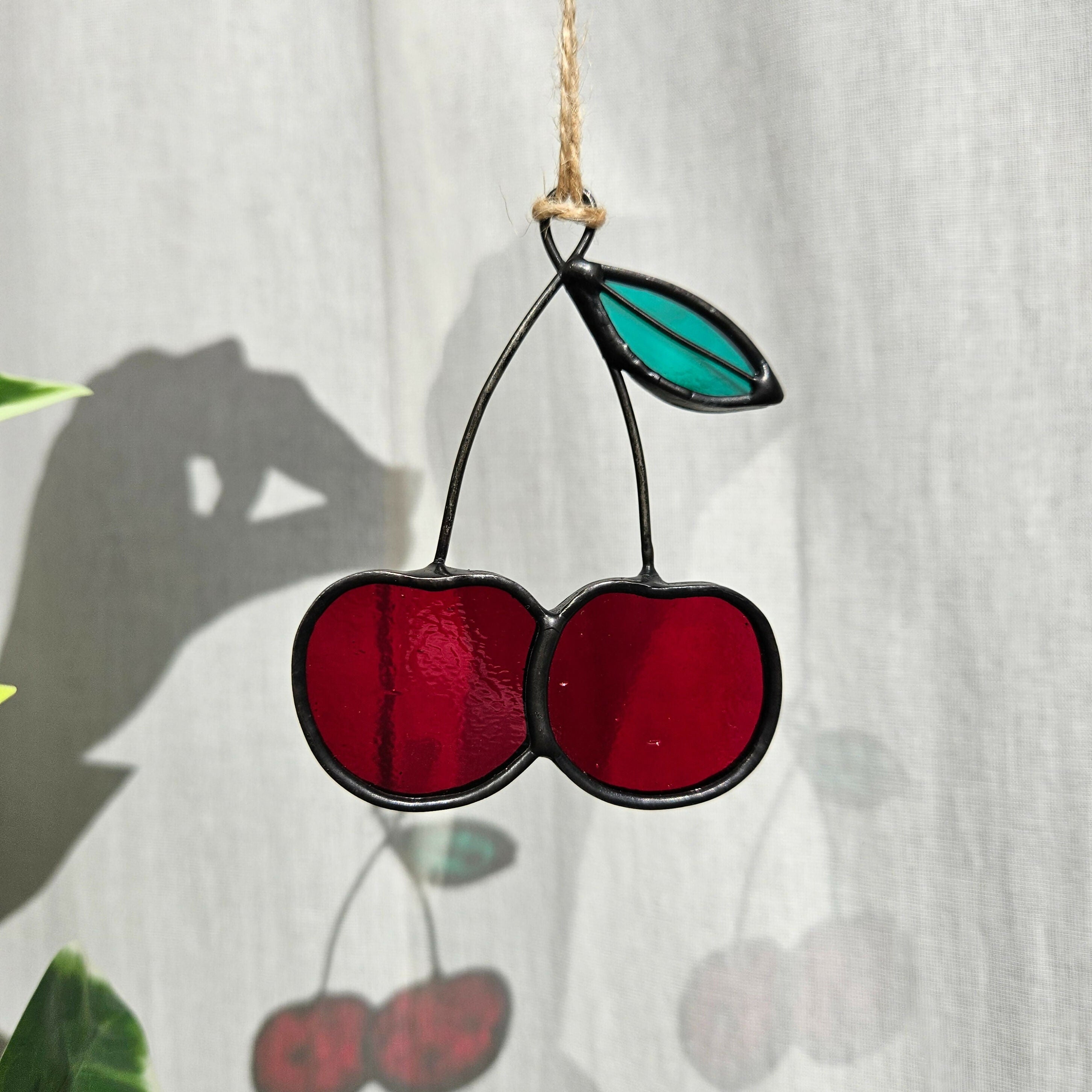 Red Cherry Stained Glass Decoration
