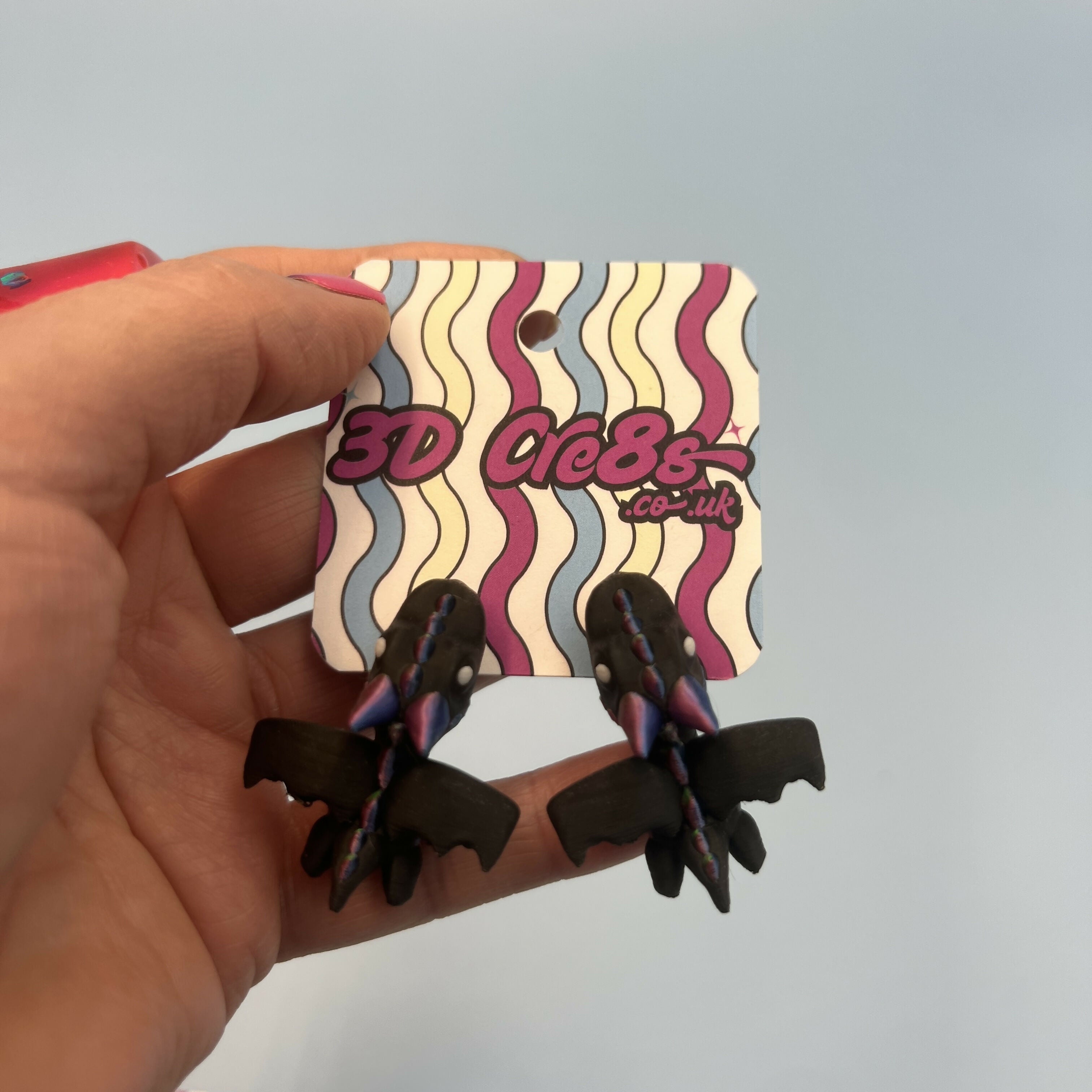 3D Printed EARRINGS: Animal friends DRAGON/CROC/AXOLOTL/DINO