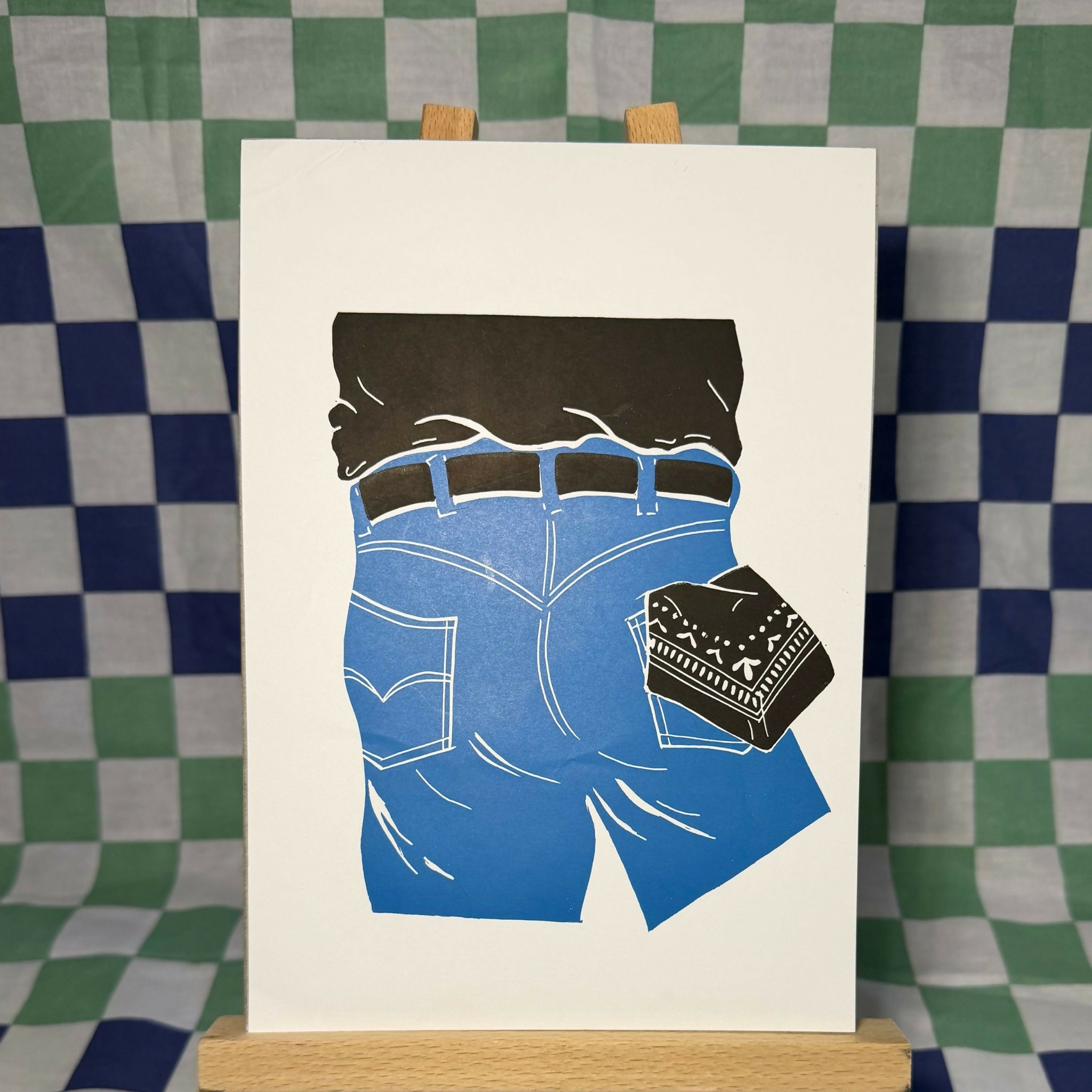 Original Lino Print 'Hanky Code'