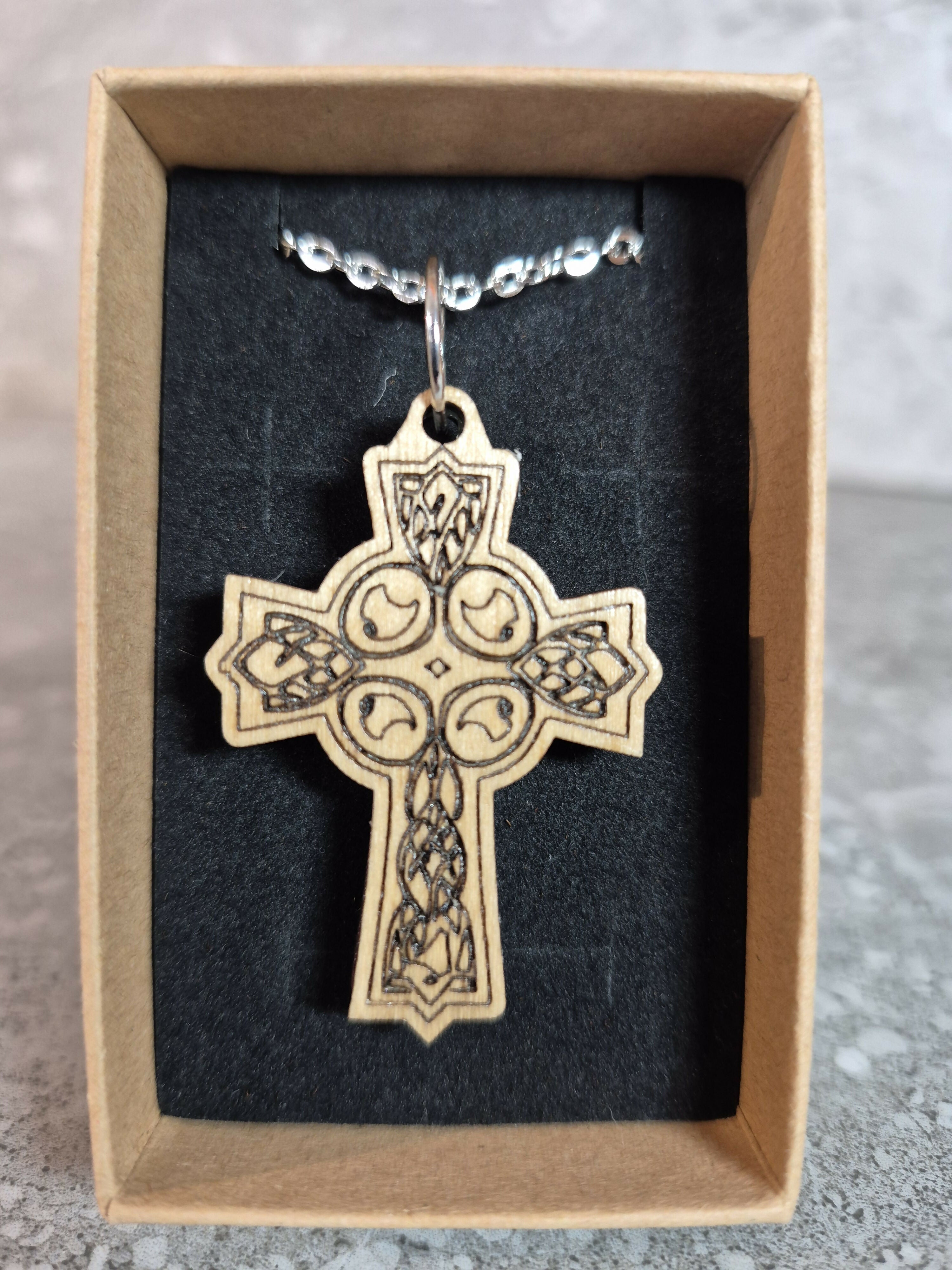 Handcrafted and Engraved Celtic Cross Pendant