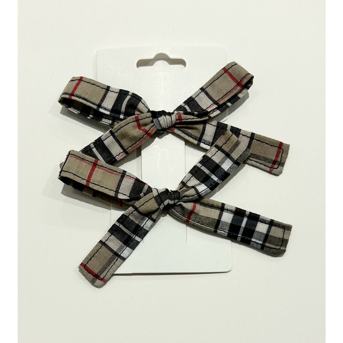 Caramel Tartan Christmas Tiny Hair Bows