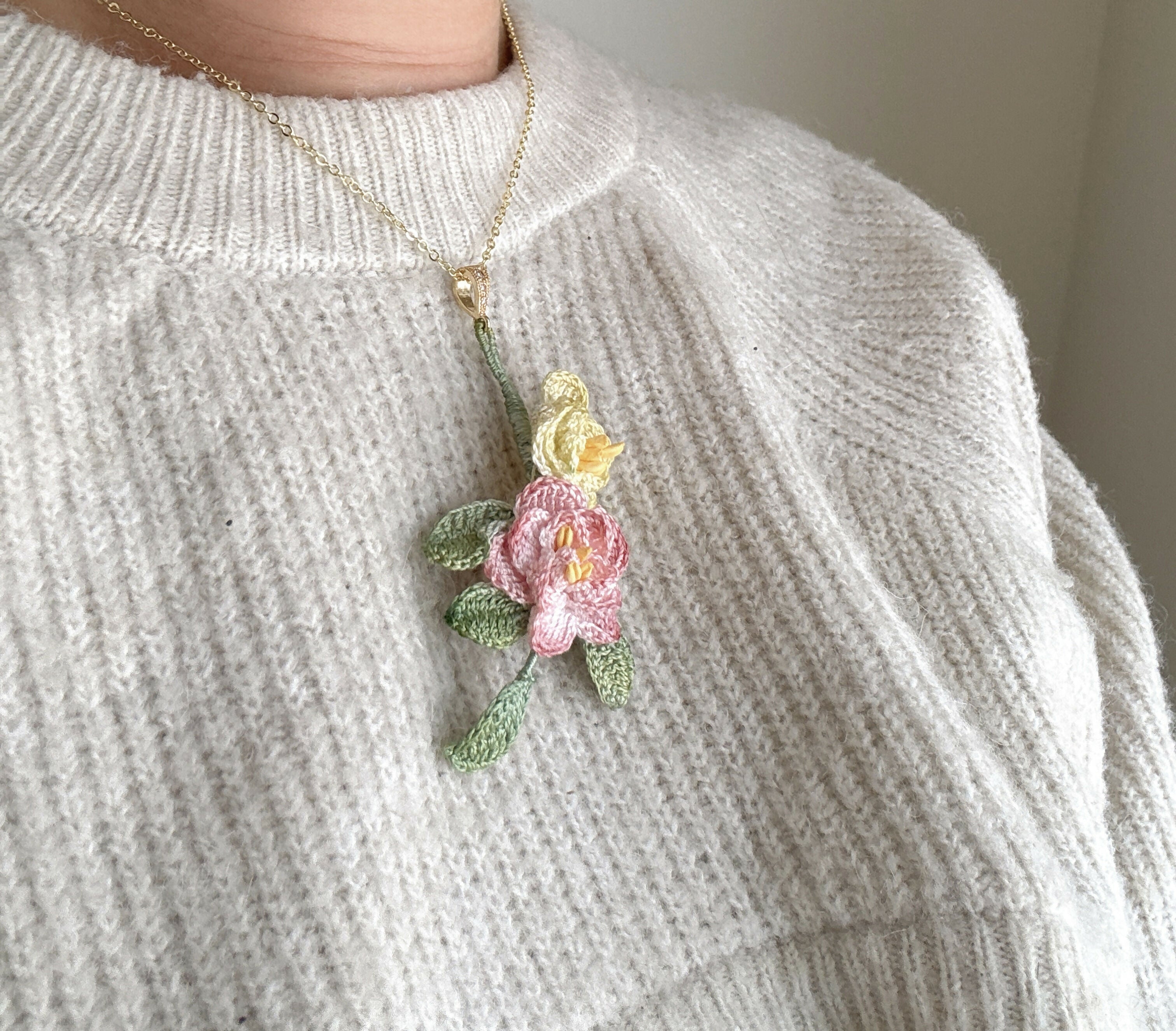 Peony Flower Necklace