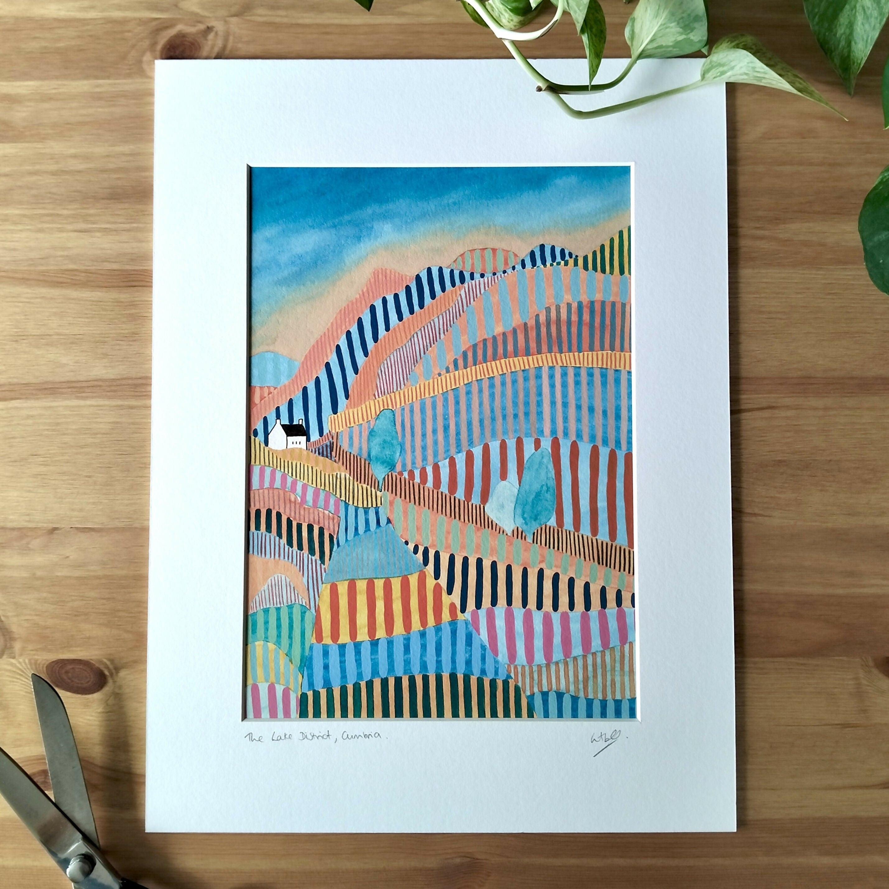 Signed Giclée Print | Lake District House, Abstract Watercolour Landscape