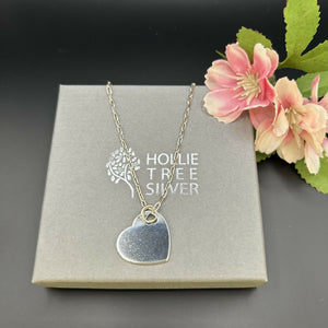Sterling Silver Necklace with Large Heart Charm