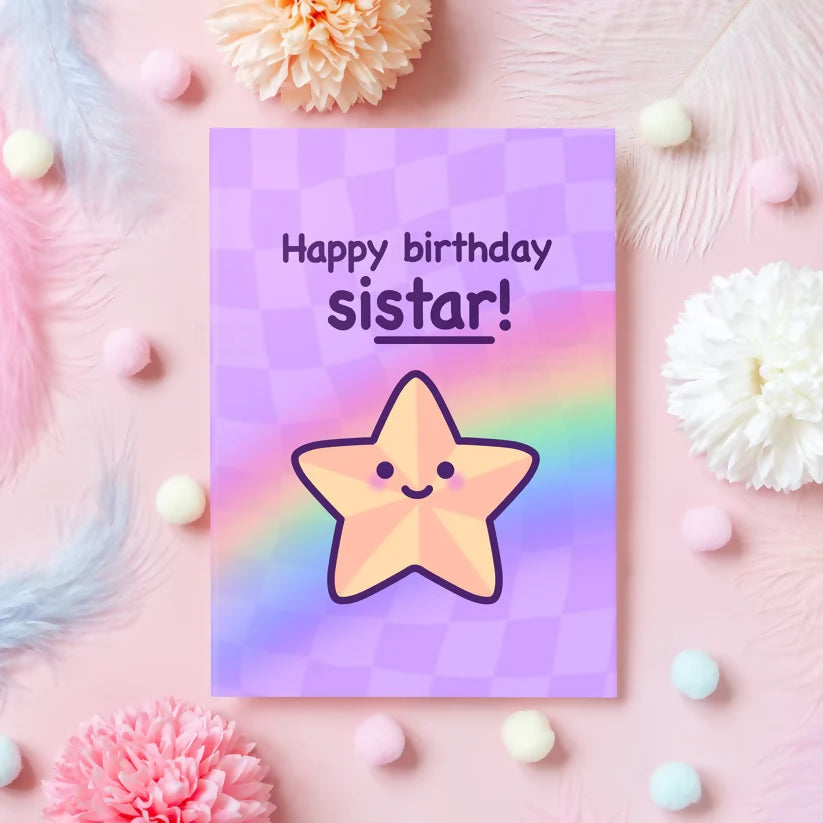 Si- Star - Happy Birthday Card
