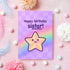 Si- Star - Happy Birthday Card
