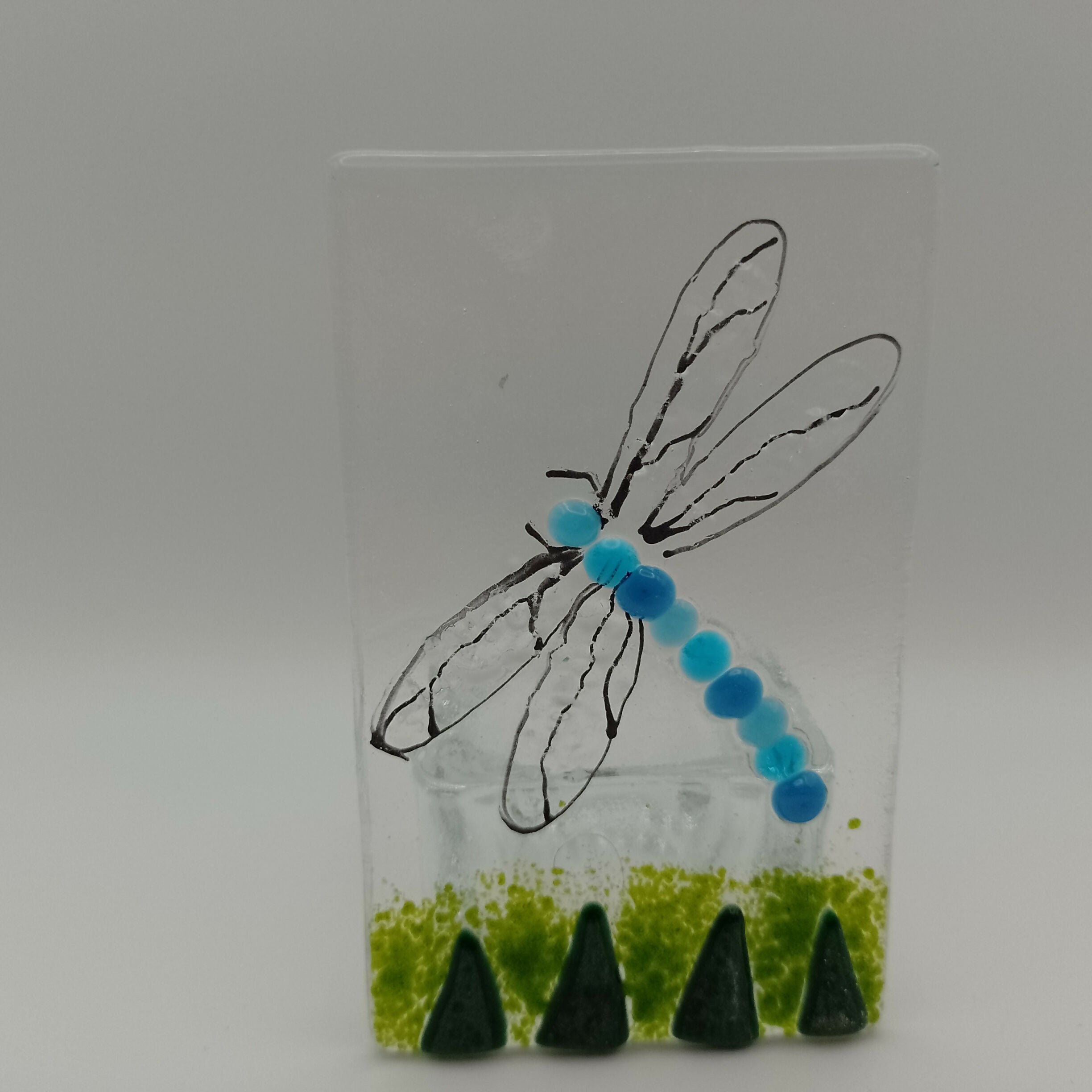Fused Glass Dragonfly Tealight