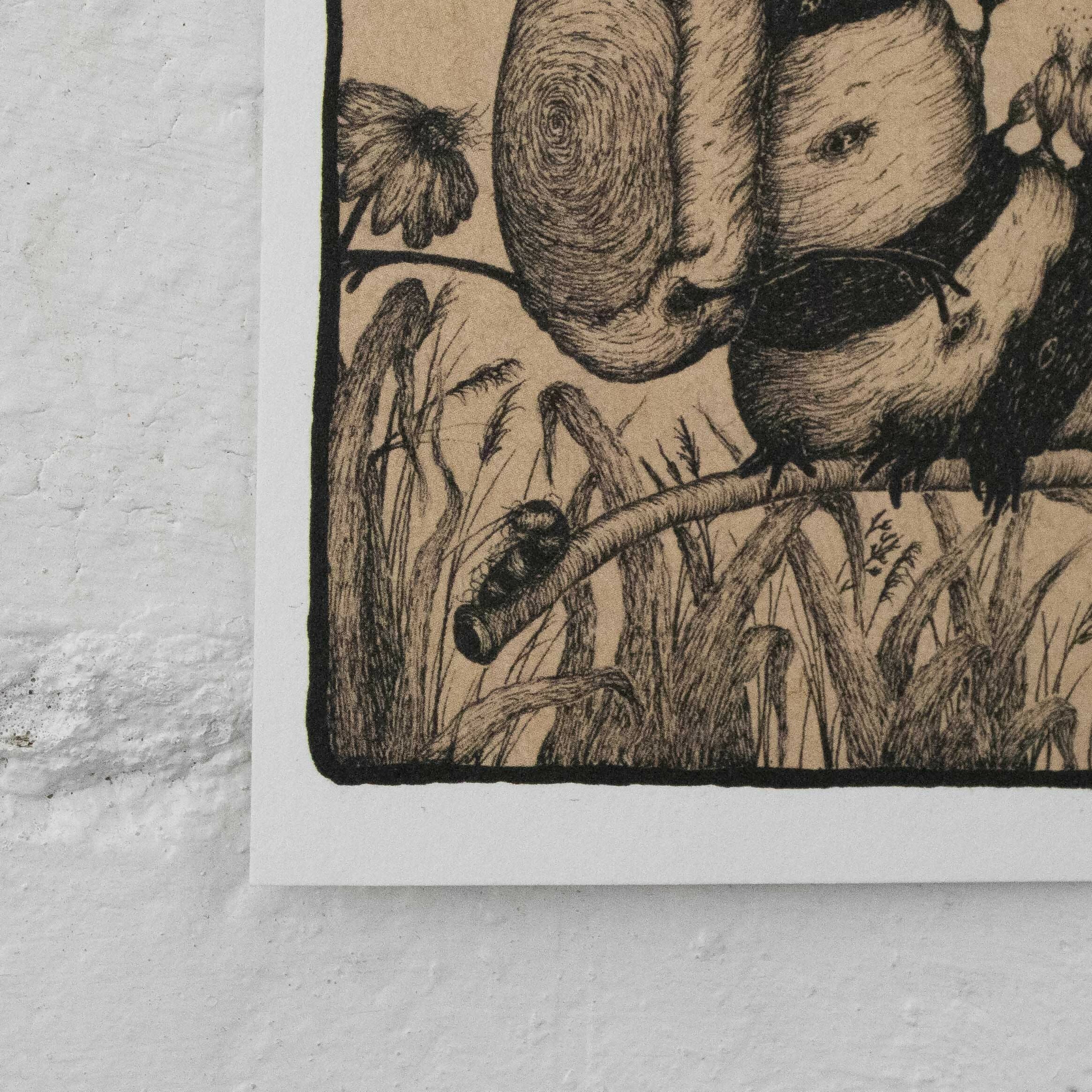 A6 Whimsical Fantasy Caterpillar Art Print