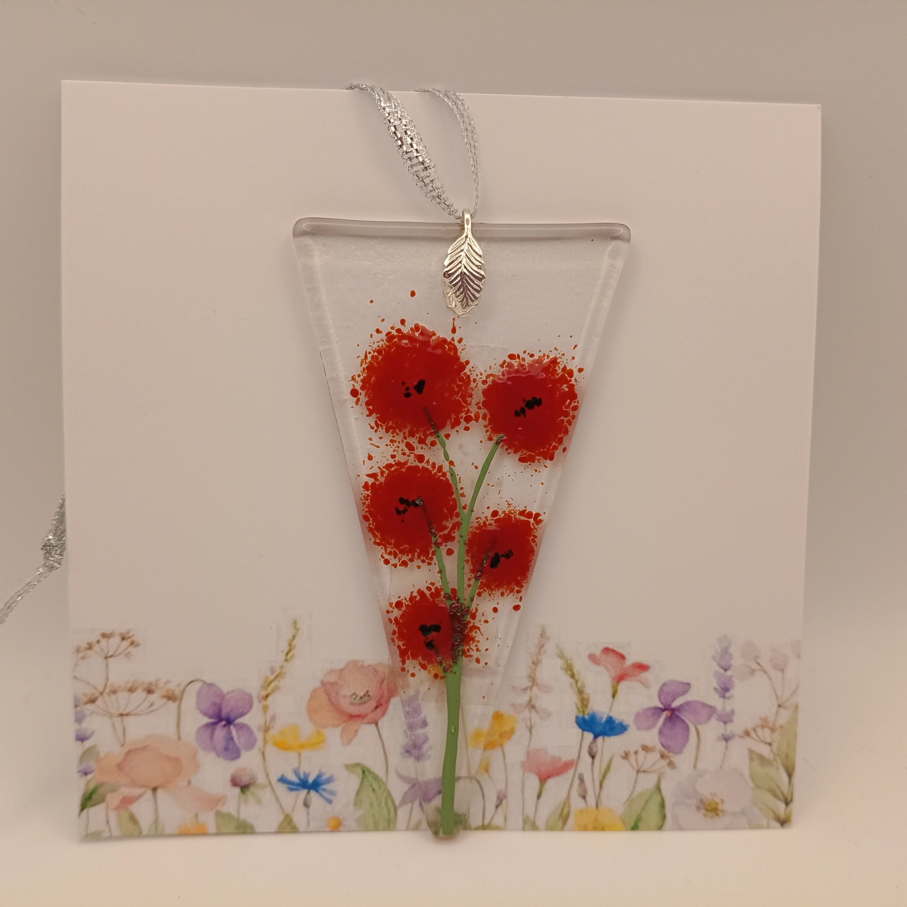 Fused Glass Flower Card