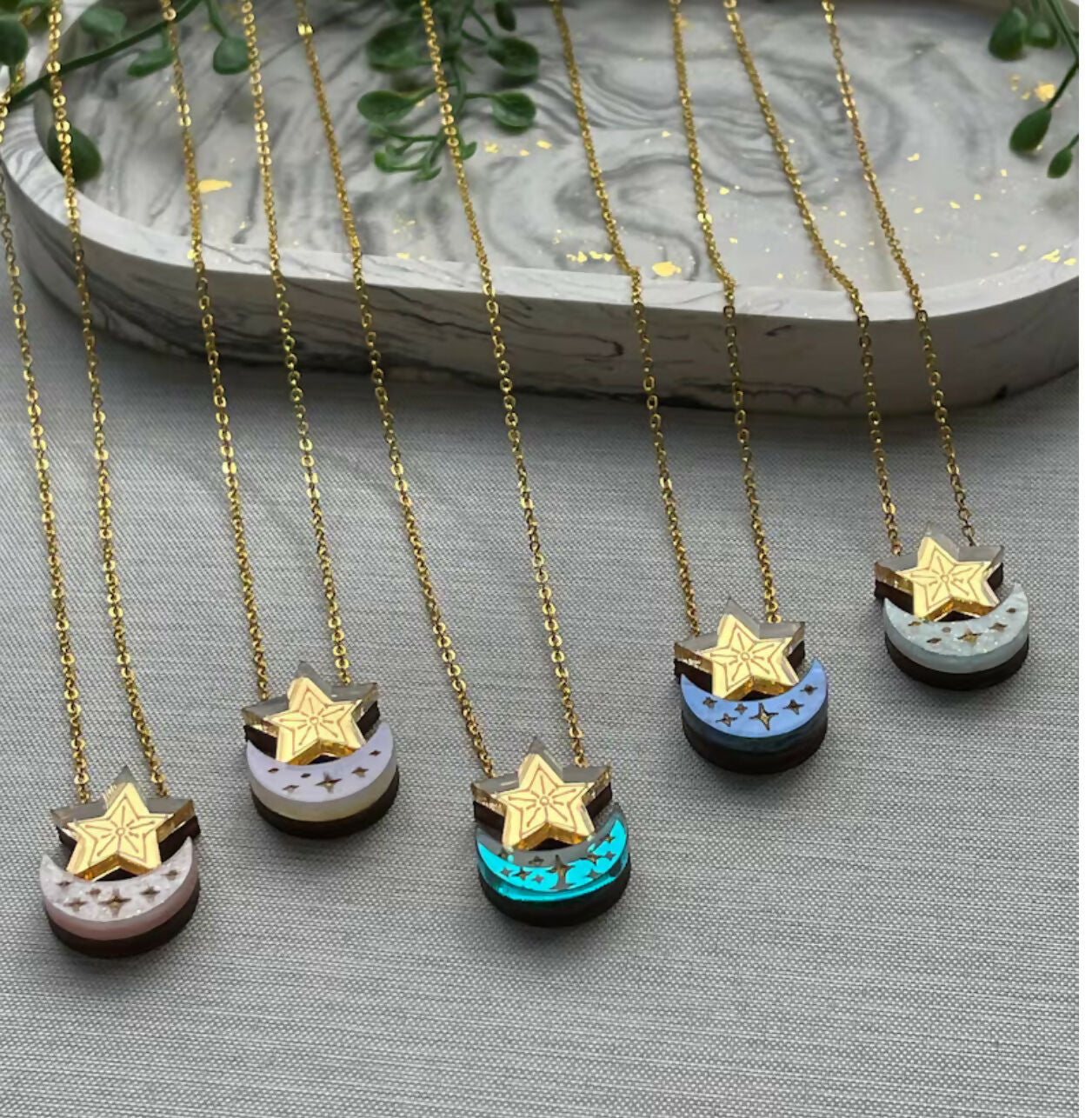 Celestial, Moon And Star Necklace