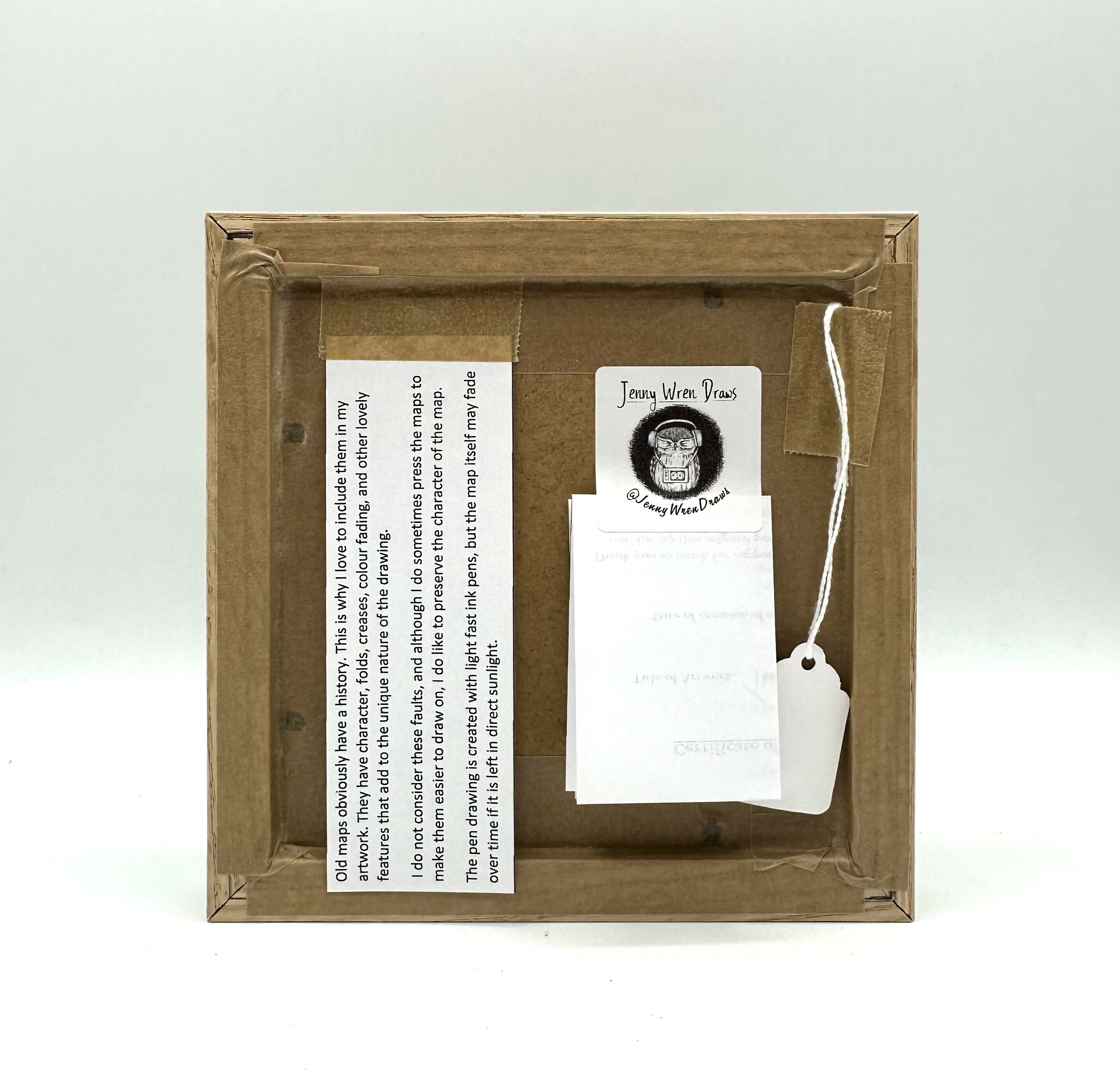 Shrimpy! - Original Pen Drawing on Vintage Map (FLAMBOROUGH) by Jenny Davies