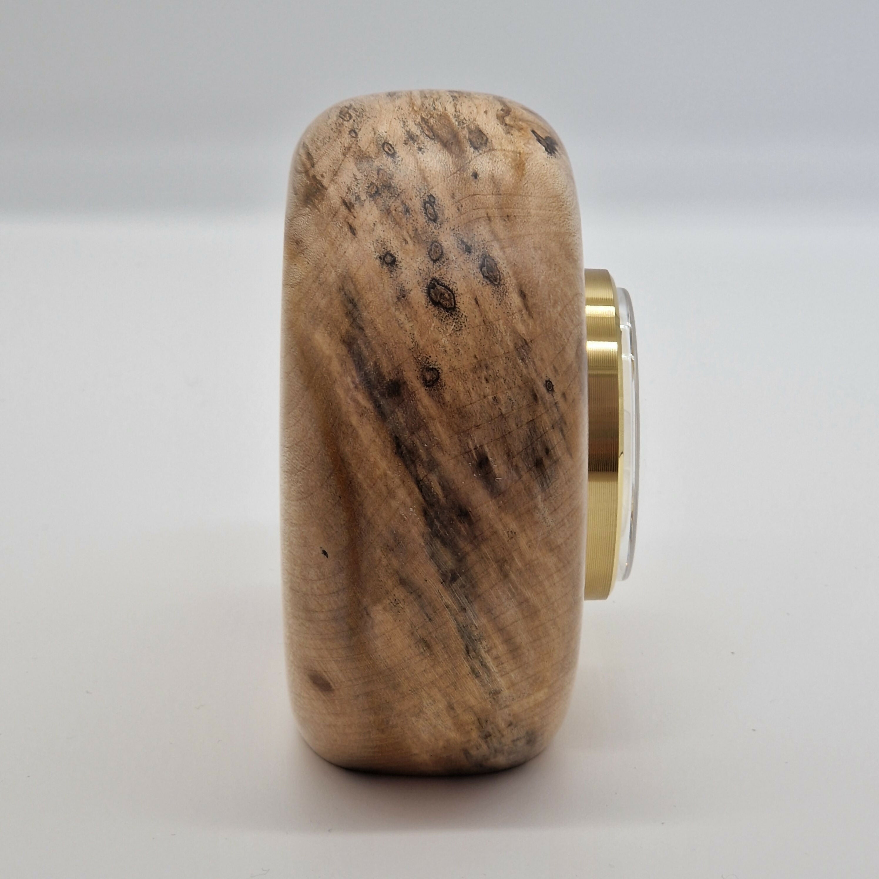 Small Hand Turned Mantle Clock made from Spalted Sycamore Wood