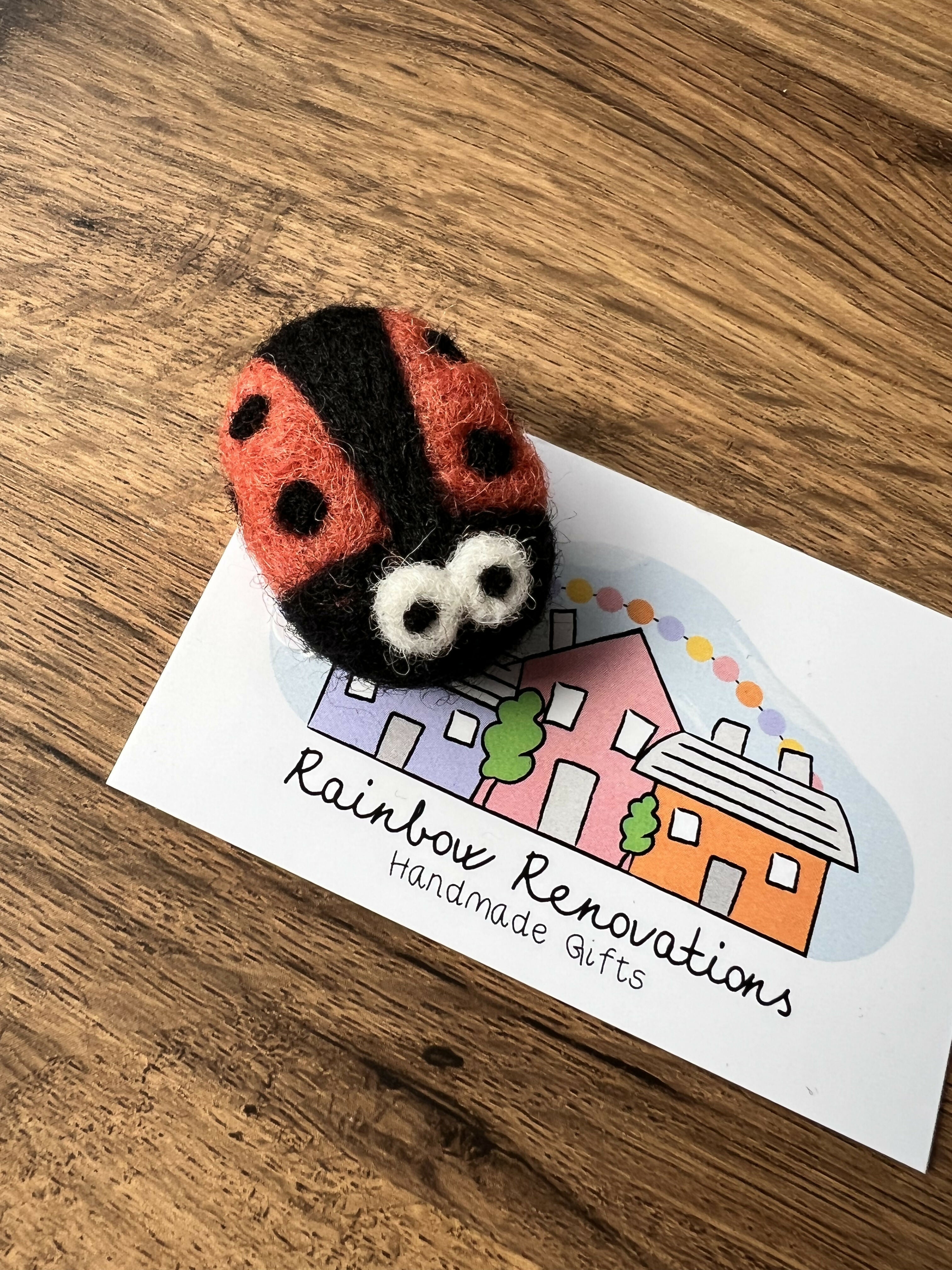 Felted Ladybird Magnet