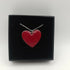 Dark Red Enamel Heart Pendant