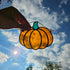 Amber & Streaky Teal Pumpkin Stained Glass Suncatcher