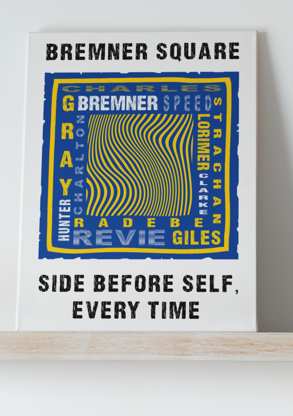 Leeds Utd Art Print LEGENDS Design in Blue