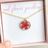 Red Real Flower Necklace Gold Plated