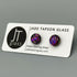 Pink & Purple Flower Dichroic Fused Glass Sterling Silver Stud Earrings - Handmade by Jade Tapson Glass.